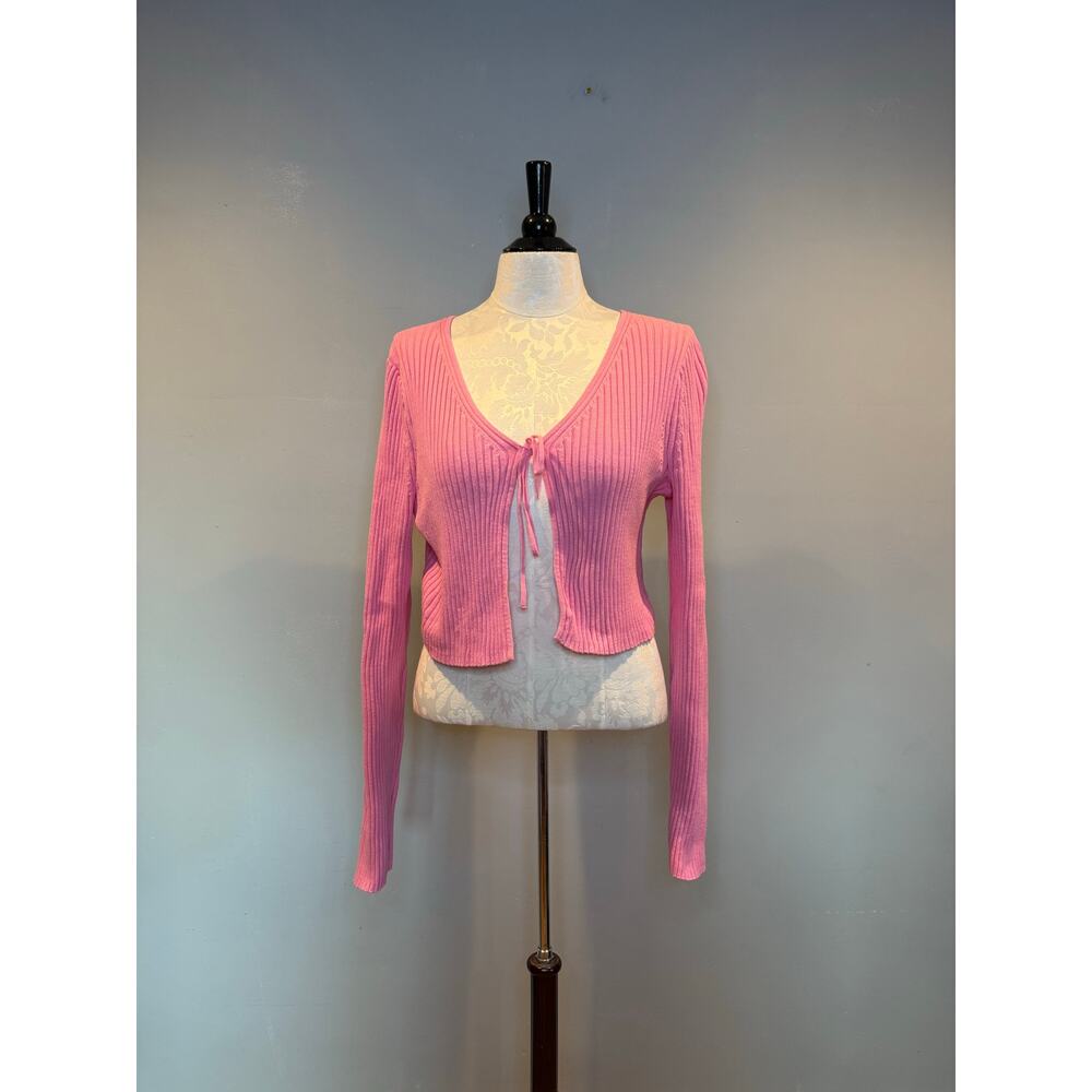 GAP Ribbed Knit Tie Front Cardigan Sweater